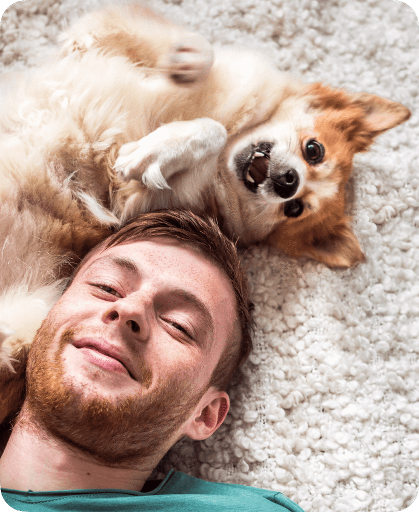 a guy and his dog